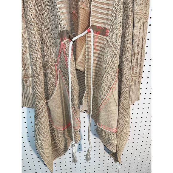 Free People Tan and Pink Cardigan Sweater - Picture 3 of 9